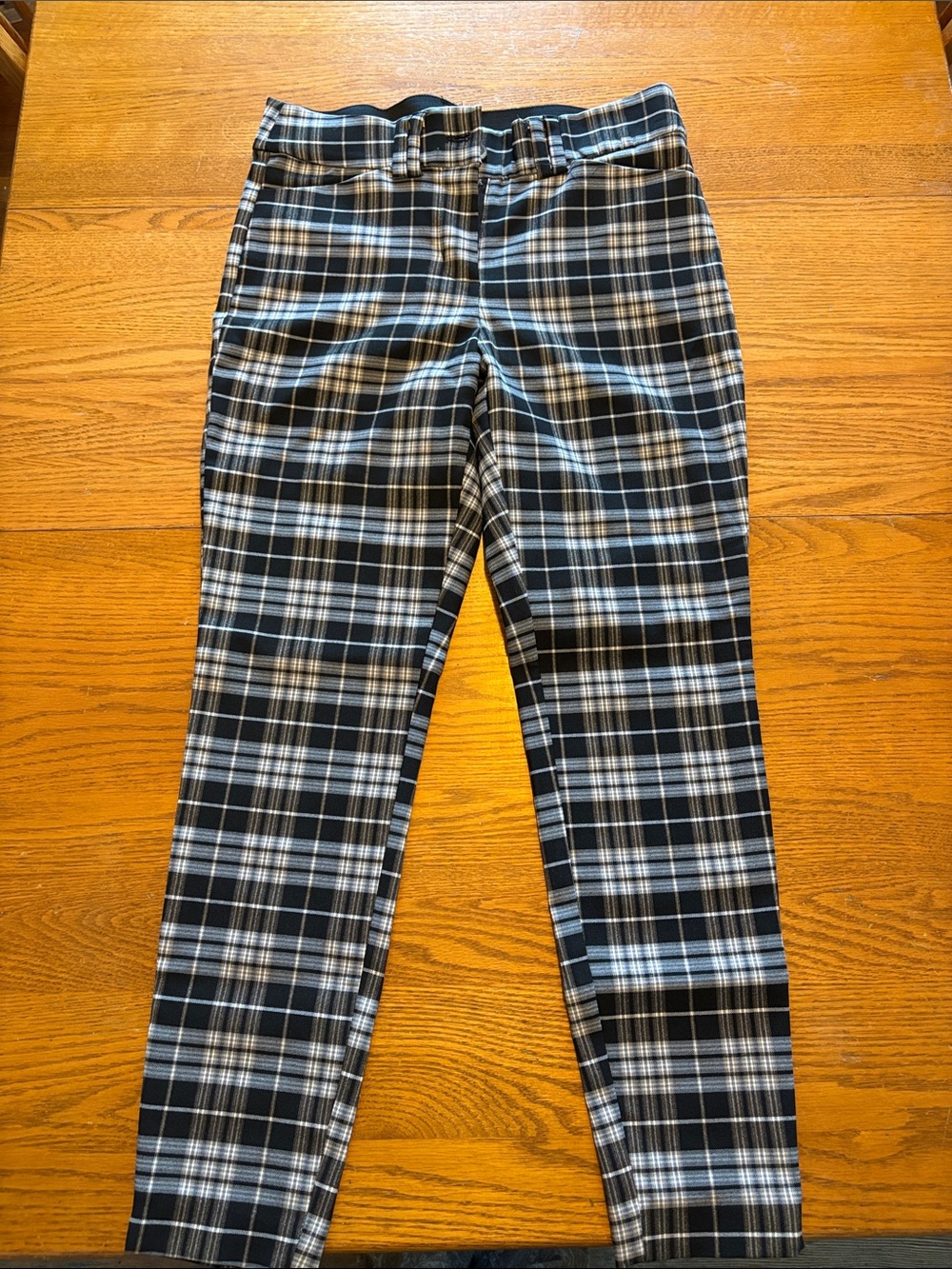 (5/$20) Maurices Black and White Plaid Chinos
